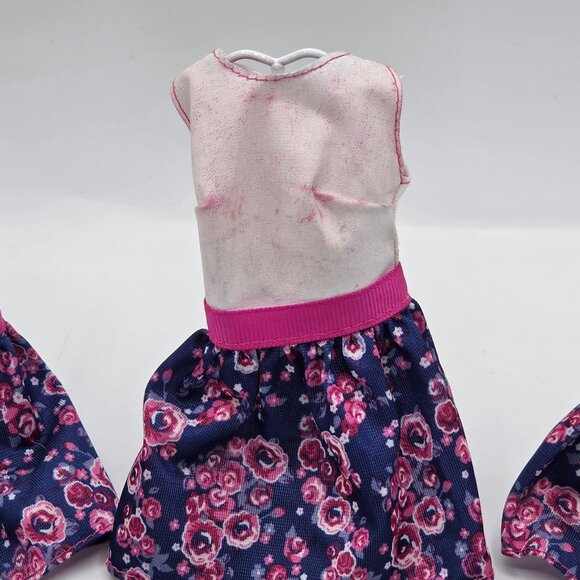 Vintage 1990s Barbie Doll Floral Dresses 3-Piece Lot - Picture 3 of 6